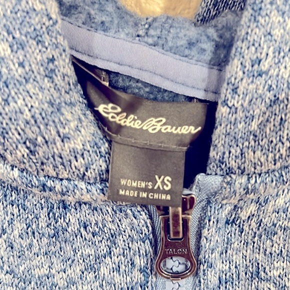 Eddie Bauer Blue Hooded Radiator Fleece 2.0 Long Full-Zip Jacket size XSmall - Picture 5 of 7